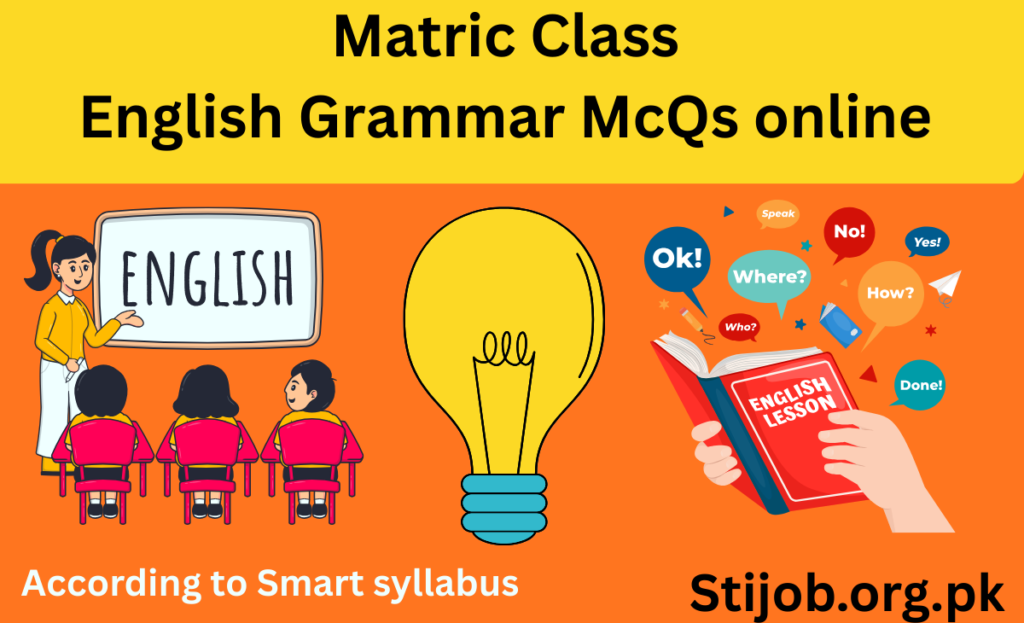 Matric English Grammar Online MCQs